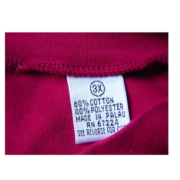 Vtg International Sportswear Mock Neck Pullover TOP, Plus Size 3X, Red - Picture 6 of 7